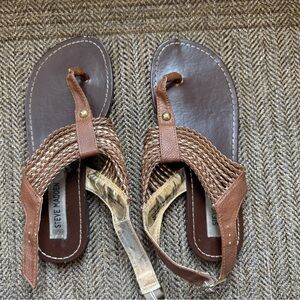 Steve Madden Tan Woven Sandals